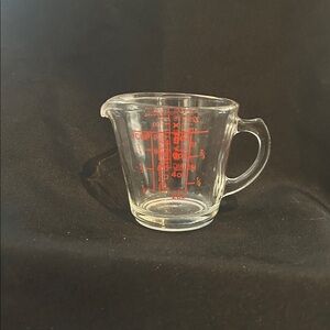 Vintage PYREX Measuring Cup with red letters MCM